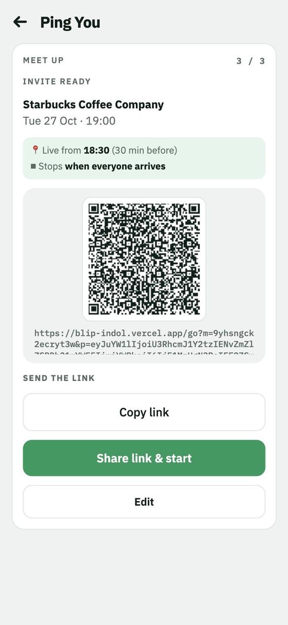 Sending the invite